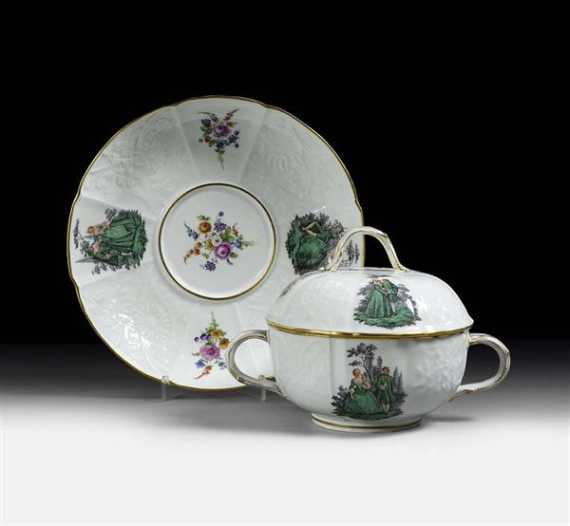 Appraisal: DECKELSCH SSEL 'WATTEAUSERVICE' Meissen Jh Modell von Johann Friedrich Eberlein