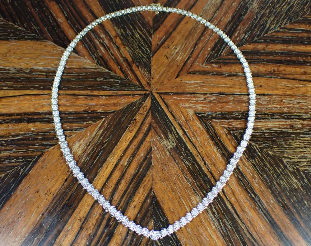 Appraisal: VINTAGE DIAMOND AND TWO-TONE GOLD NECKLACE The - k white