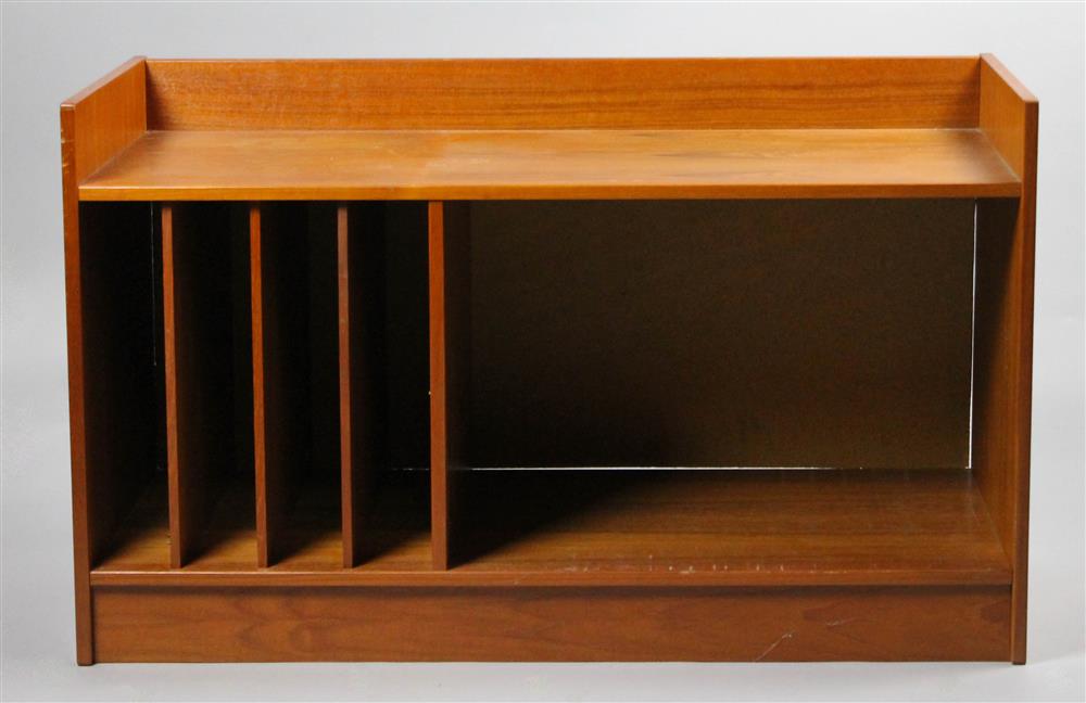 Appraisal: DANISH MODERN TEAK OPEN CABINET with adjustable vertical partitions -