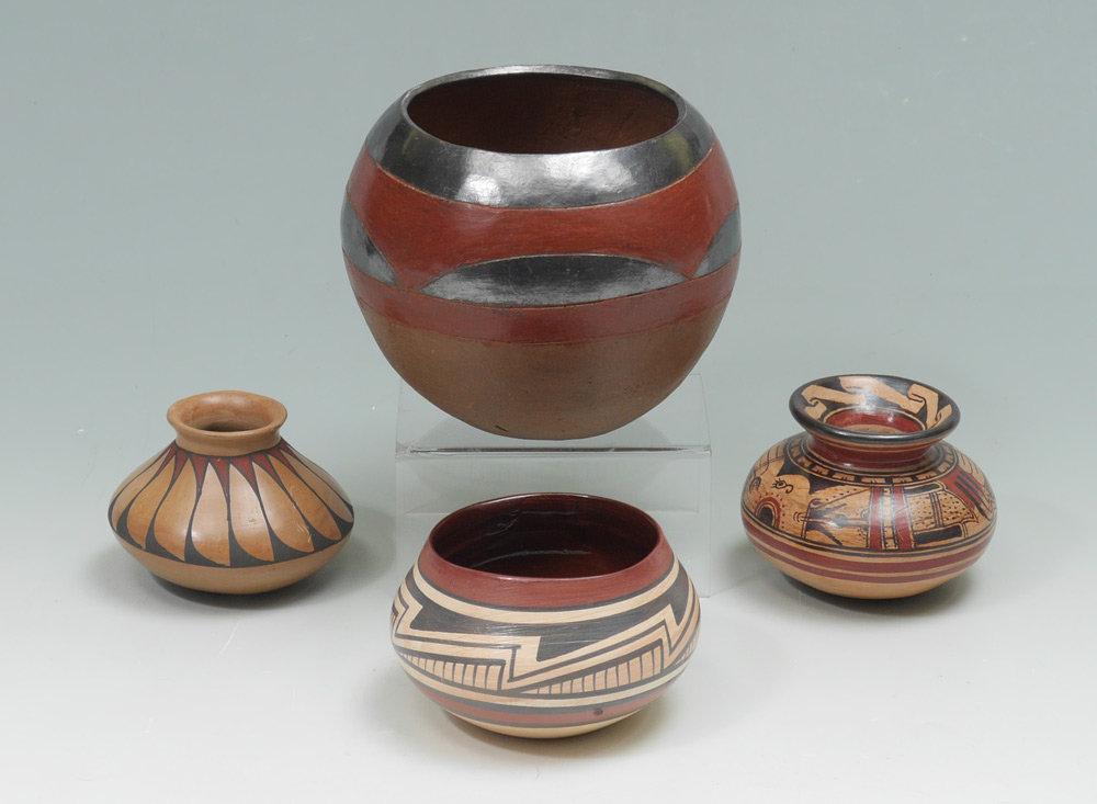 Appraisal: NATIVE CENTRAL AMERICAN CLAY POTS An assembled collection of polychrome