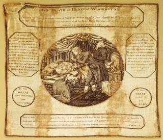 Appraisal: C Death of General Washington Historic Textile UNITED STATES CIRCA