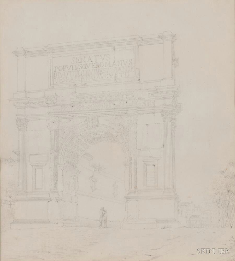 Appraisal: French School th Century Arch of Titus Rome Unsigned identified