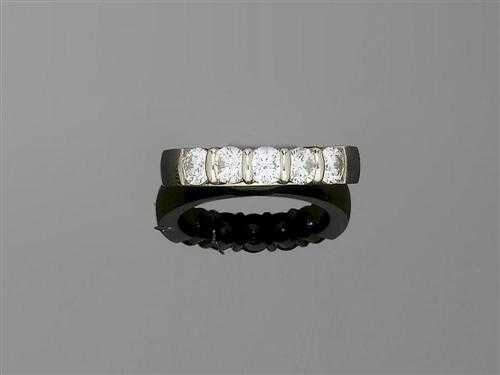 Appraisal: BRILLIANT-CUT DIAMOND RING Platinum Elegant classic Rivi re model the