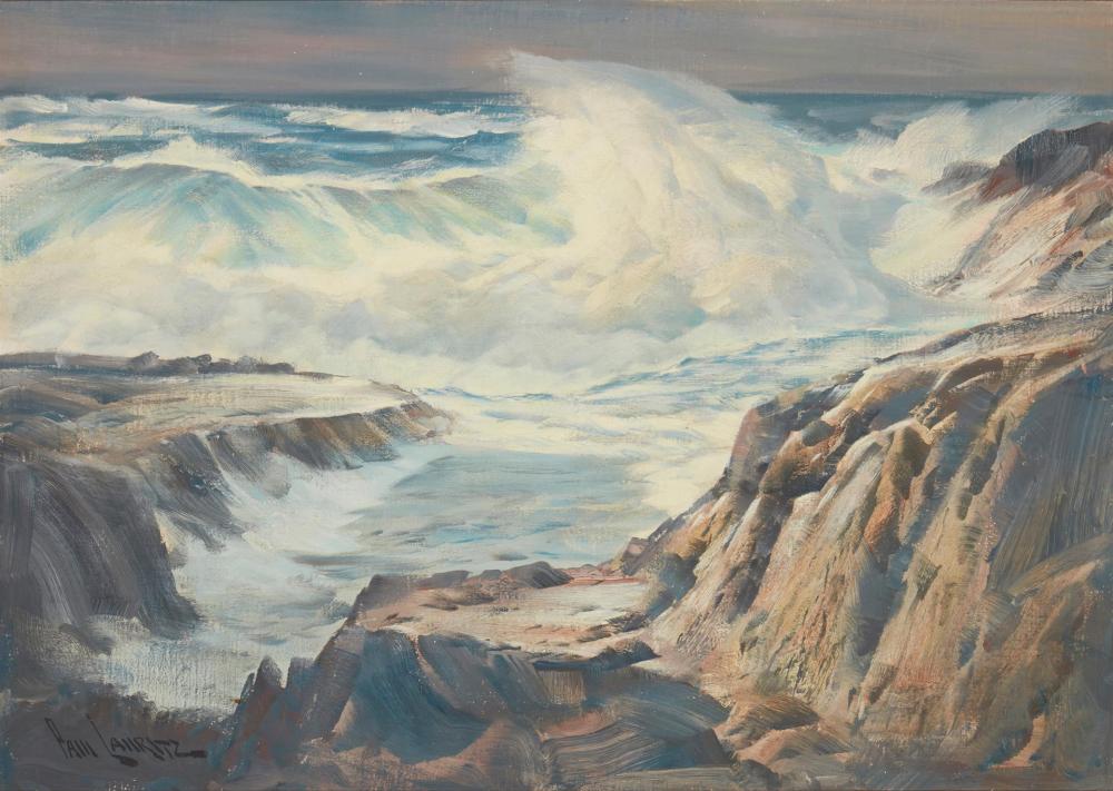 Appraisal: Paul Lauritz - Pounding Surf Coast of Maine Oil on