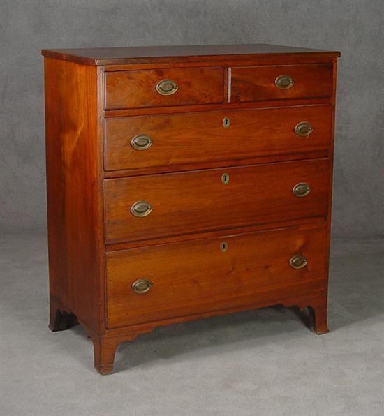 Appraisal: Walnut Chest of Drawers Circa Poplar secondary Two over three