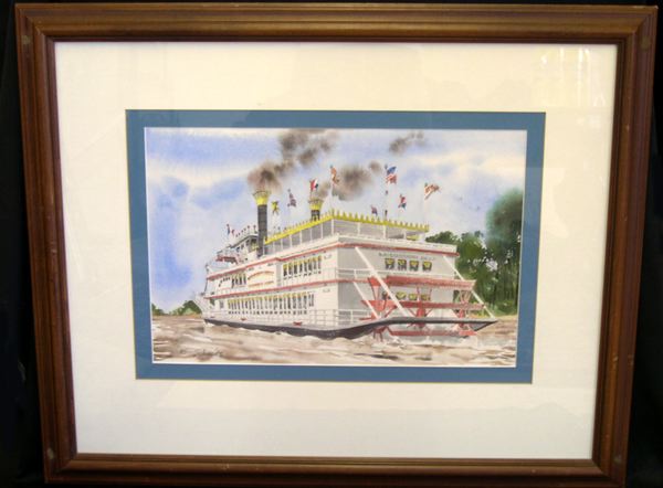 Appraisal: American School Contemporary Mississippi Belle Dubuque Iowa watercolor on paper