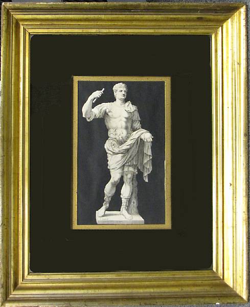 Appraisal: A Continental giltwood framed engraving of an Roman statue after