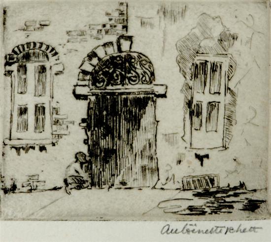 Appraisal: Antoinette Francesca Rhett South Carolina - CHARLESTON DOORWAY etching framed