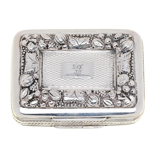 Appraisal: A George III silver vinaigrette with unusual grille the lid