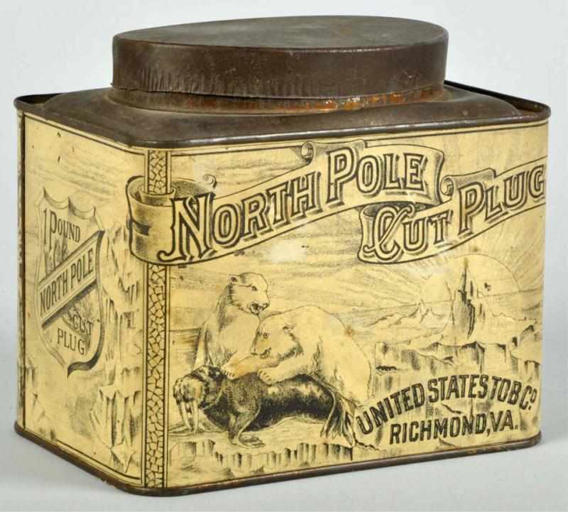 Appraisal: North Pole Tobacco Tin Description Hard-to-find piece in really nice