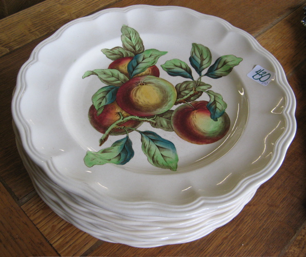 Appraisal: ENGLISH COPELAND SPODE PORCELAIN SERVICE PLATES set of apple pattern