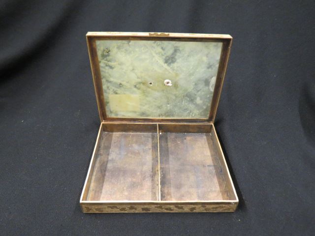 Appraisal: Chinese Jade Brass Card Box x 's