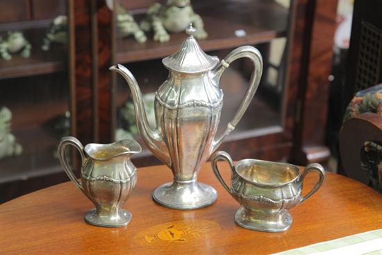 Appraisal: THREE PIECE STERLING SILVER TEA SET Manufactured by Black Starr