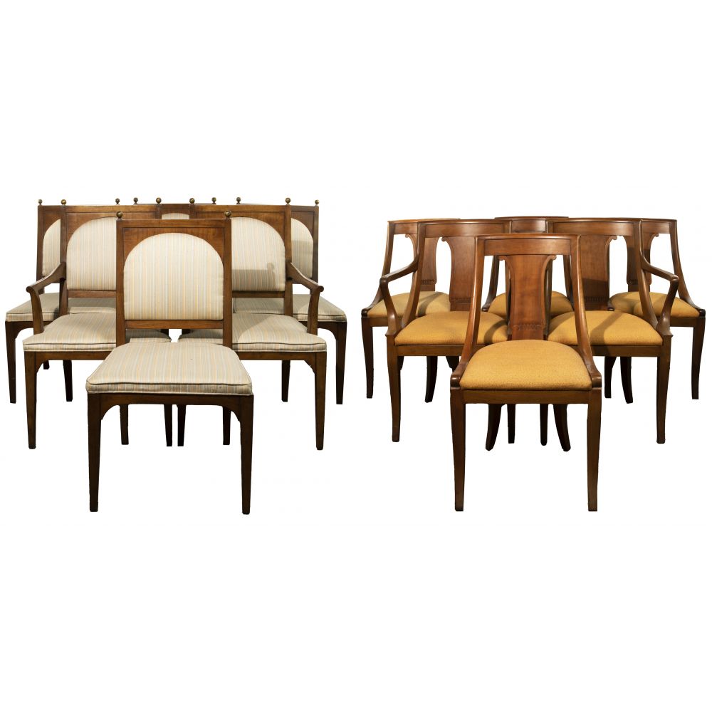 Appraisal: UPHOLSTERED CHAIR ASSORTMENT items including chairs having upholstered seats with