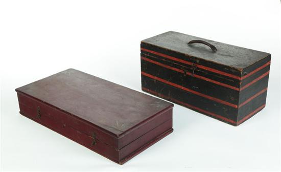 Appraisal: TWO BOXES American mid th century Both are dovetailed Pictured