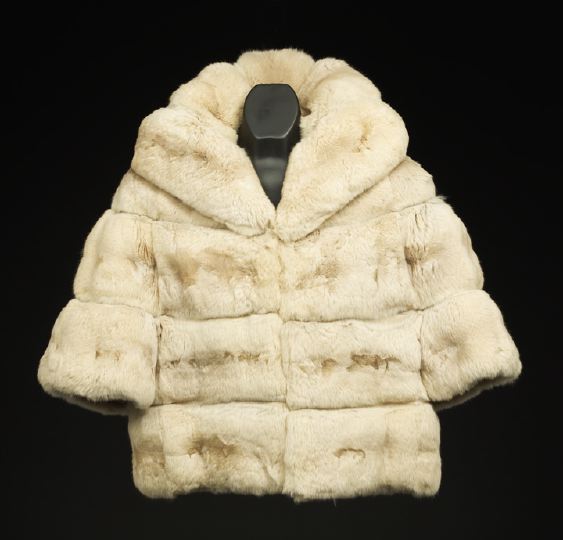 Appraisal: White Chinchilla Jacket and Black Mink Jacket the chinchilla with