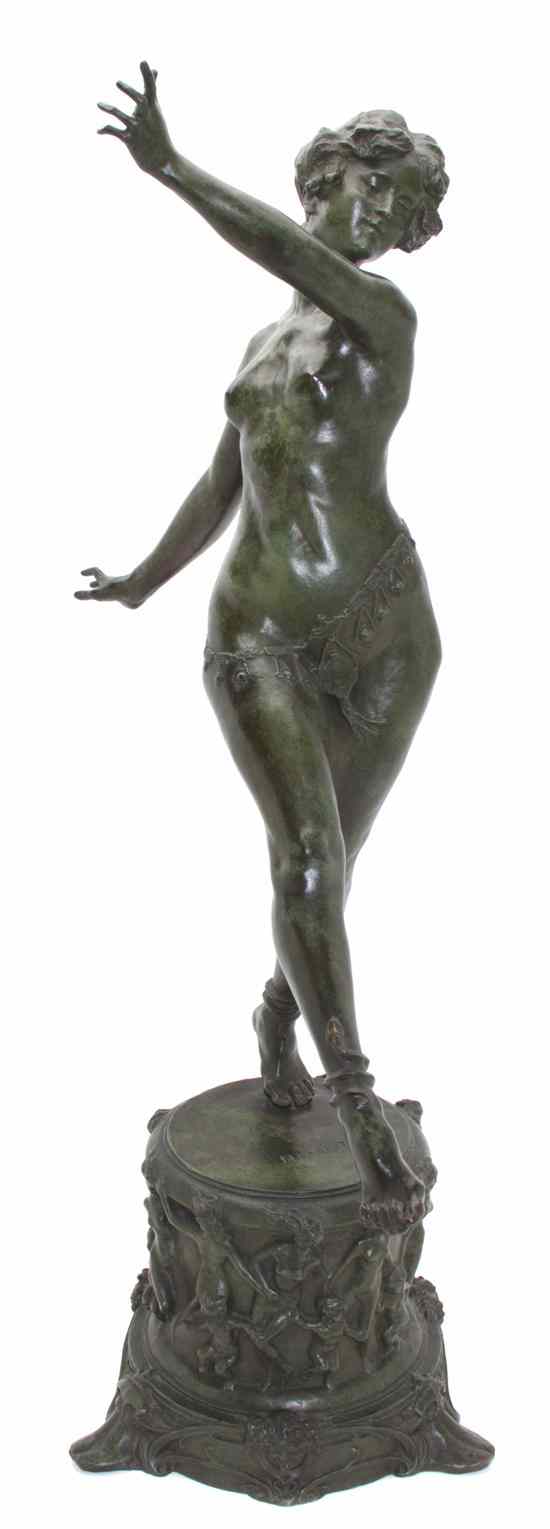 Appraisal: A Belgian Patinated Bronze Sculpture Paul-Ange Nocquet - depicting a