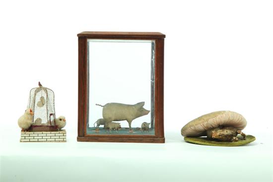 Appraisal: THREE ITEMS WITH FANCIFUL ANIMALS Probably Germany late th-early th