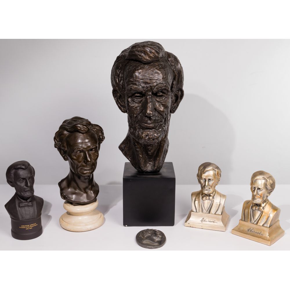 Appraisal: ABRAHAM LINCOLN BUST ASSORTMENT items with free-standing busts including a