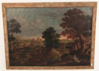 Appraisal: EARLY TH C OIL ON CANVAS DUTCH FIGURAL LANDSCAPE PAINTING