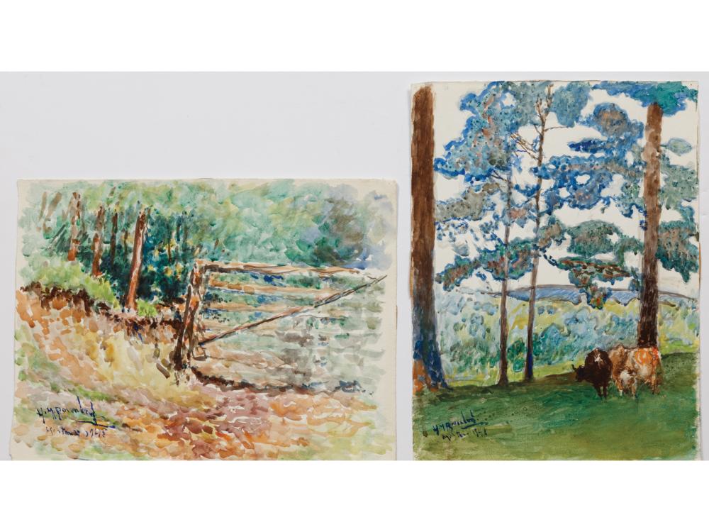 Appraisal: Henry Mortikar Rosenberg American - Mentone Indiana watercolors on paper