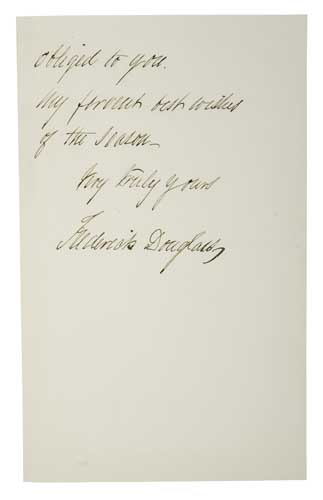 Appraisal: DOUGLASS FREDERICK Autograph Letter Signed as Minister and American Consul