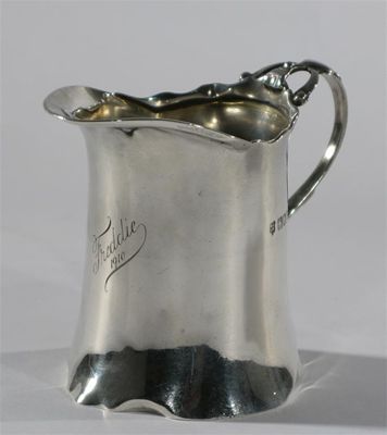 Appraisal: A silver jug by George Jackson and David Fullerton cylindrical