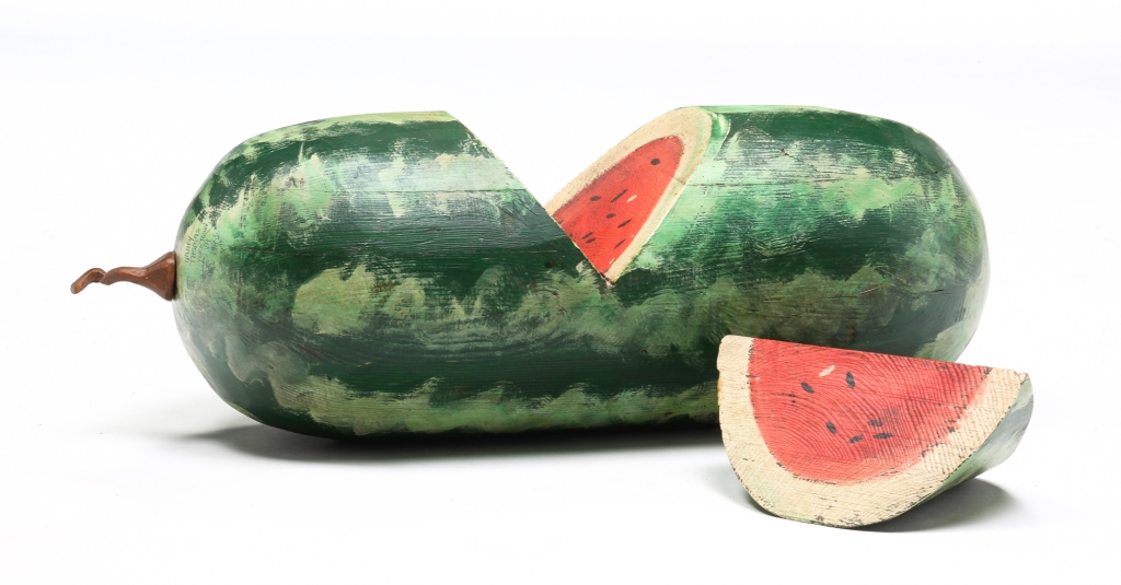 Appraisal: FOLK ART WATERMELON BY NANCY THOMAS American late th century