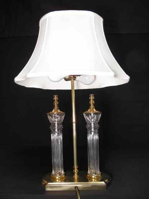 Appraisal: Waterford crystal two column table lamp Crystal columns with brass