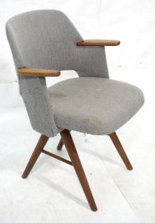 Appraisal: American Modern Walnut Arm Lounge Chair PAS loe Wood arms