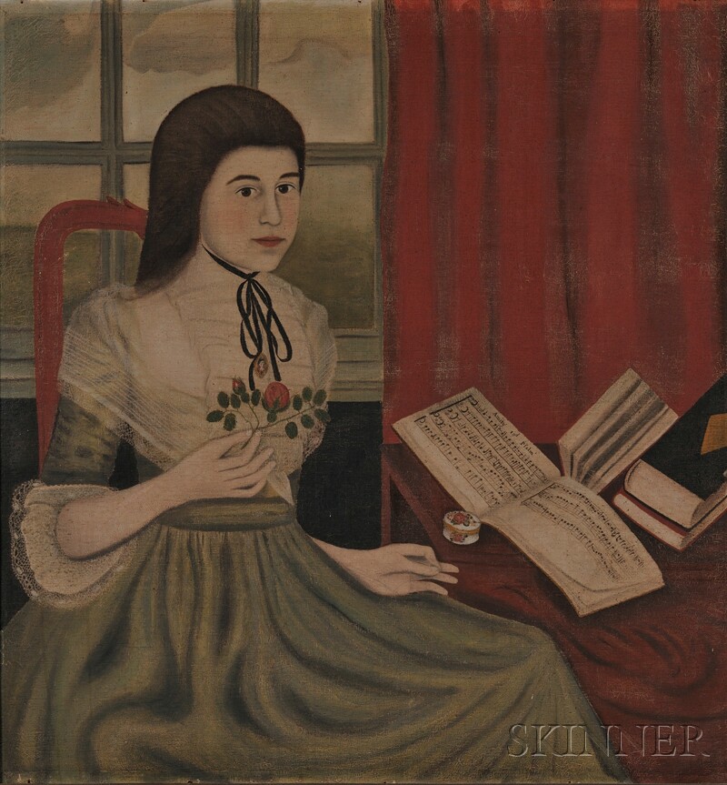 Appraisal: American School th Century Portrait of Abigail Rose North Branford