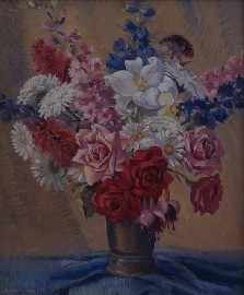 Appraisal: Anton David Riebe - A Mixed Bunch Spring's Best oil