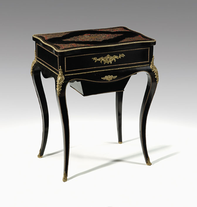 Appraisal: Napoleon III gilt-bronze mounted tortoiseshell and brass boulle marquetry ebonized