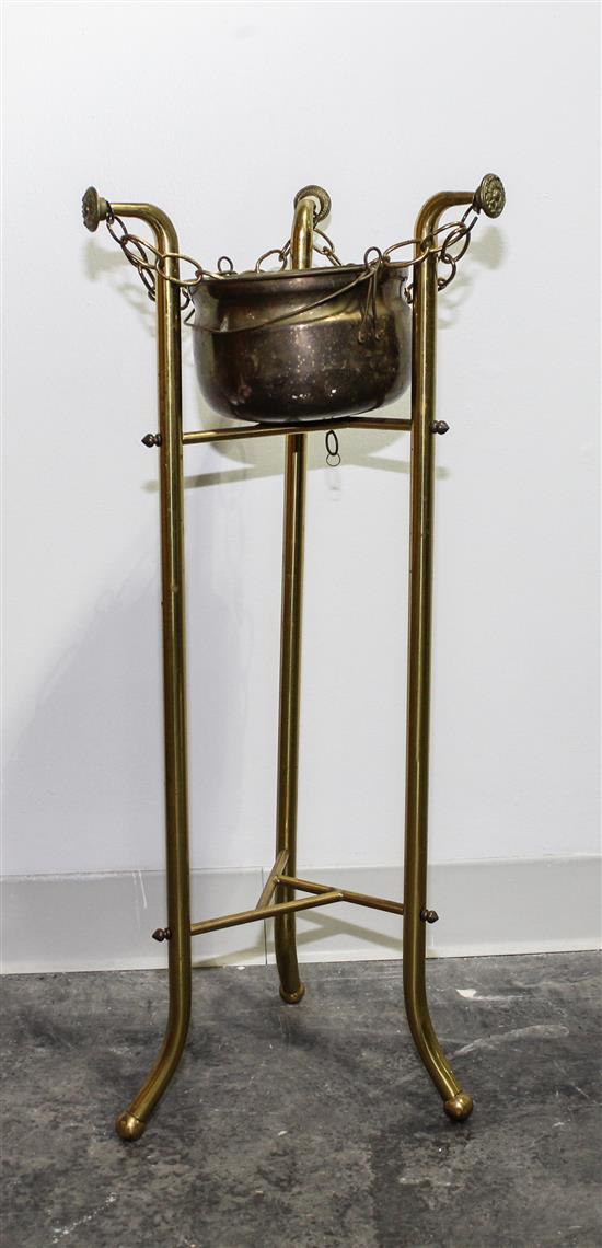 Appraisal: Sale Lot A Brass Plant Stand raised on three legs