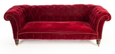 Appraisal: A Chesterfield sofa the button back and arms upholstered in