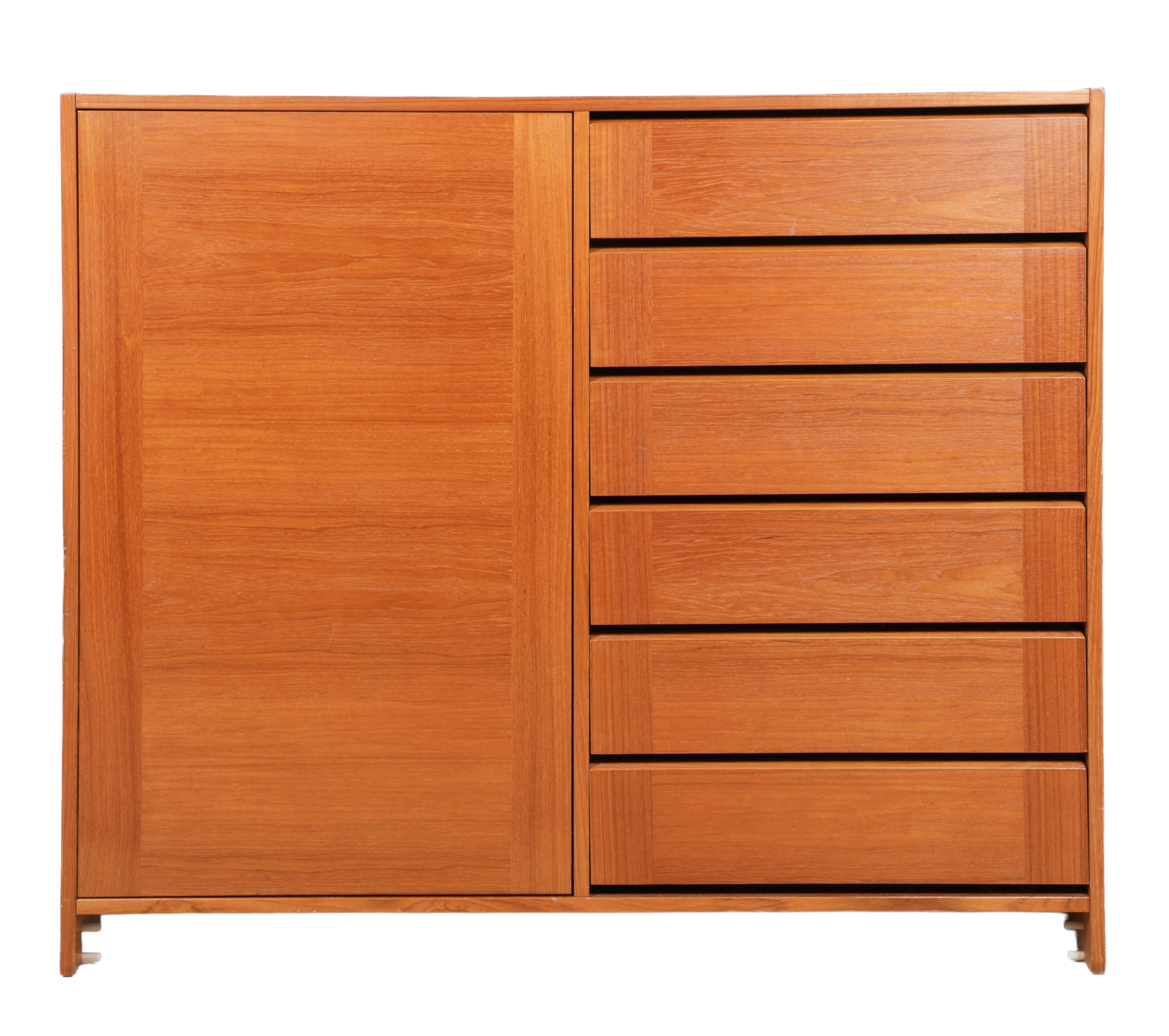 Appraisal: Danish Modern teak man's chest door with two adjustable shelves