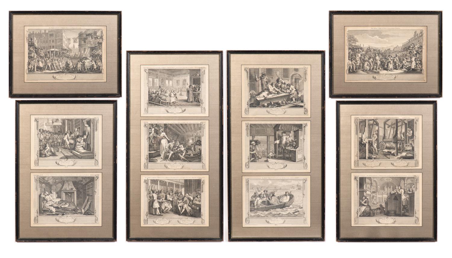 Appraisal: WM HOGARTH INDUSTRY IDLENESS ENGRAVINGS William Hogarth English - Industry