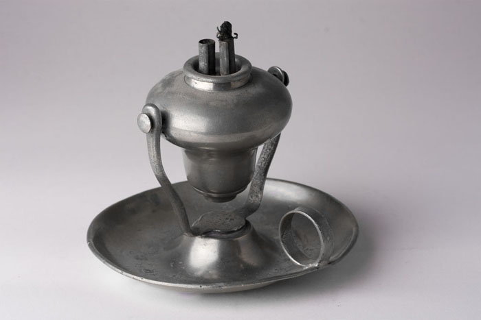 Appraisal: PEWTER OIL LAMP EDMUND ENDICOTT AND WILLIAM F SUMNER CIRCA