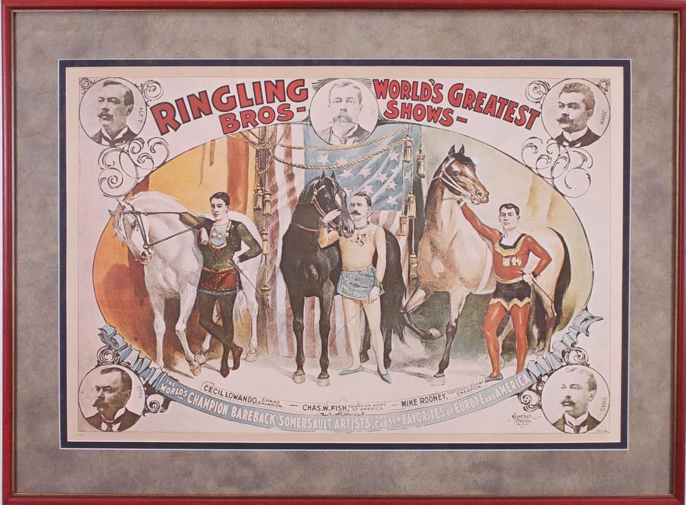 Appraisal: CIRCUS POSTER Ringling Bros - World's Greatest Shows world champion