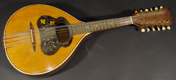 Appraisal: Twelve string mandolin with floral marquetry and mother of pearl