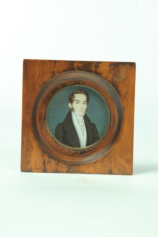 Appraisal: MINIATURE PORTRAIT OF A MAN ON IVORY European nd quarter-