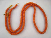 Appraisal: A coral bead necklace beads approx mm diameter approx cm