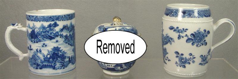 Appraisal: pcs th c Chinese Export porcelain covered bowl has wear