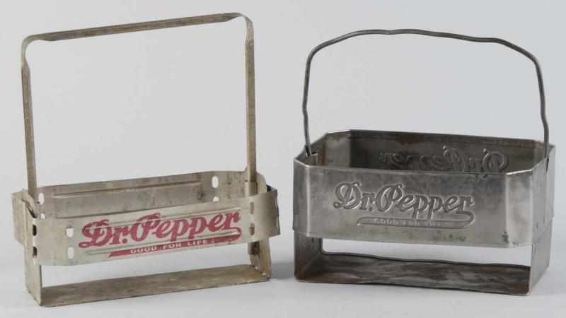 Appraisal: Lot of Metal Dr Pepper Carriers Description Circa s The