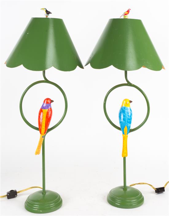 Appraisal: Sale Lot A Pair of Painted Table Lamps the standard