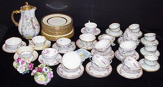 Appraisal: Porcelain including ten Limoges ramekins and saucers with green clovers