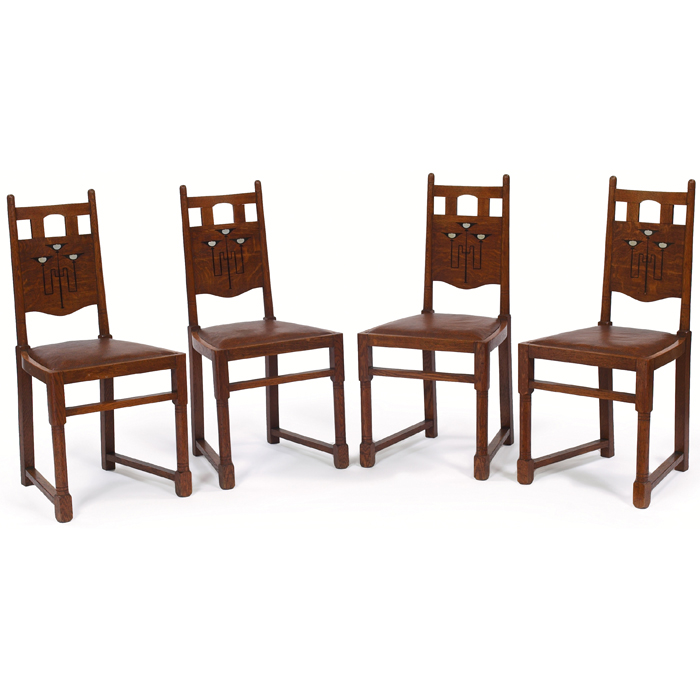 Appraisal: Good English Arts Crafts chairs set of four