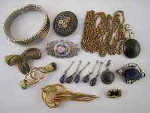 Appraisal: A mixed lot of costume jewellery including a micro mosaic