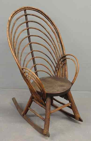 Appraisal: Sassafras bentwood rocker th c with a round seat h