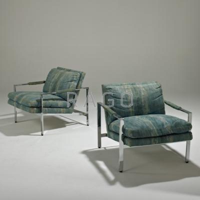 Appraisal: MILO BAUGHNAN THAYER COGGIN Pair of lounge chairs High Point